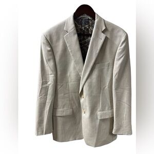 Lauren Ralph Lauren Men’s Blazer Polyester Rayon Blend Sz 42R Tan Paisley Lining